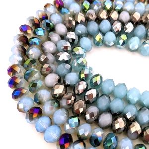 12mm Chinese Crystal Rondelles Electro Plated